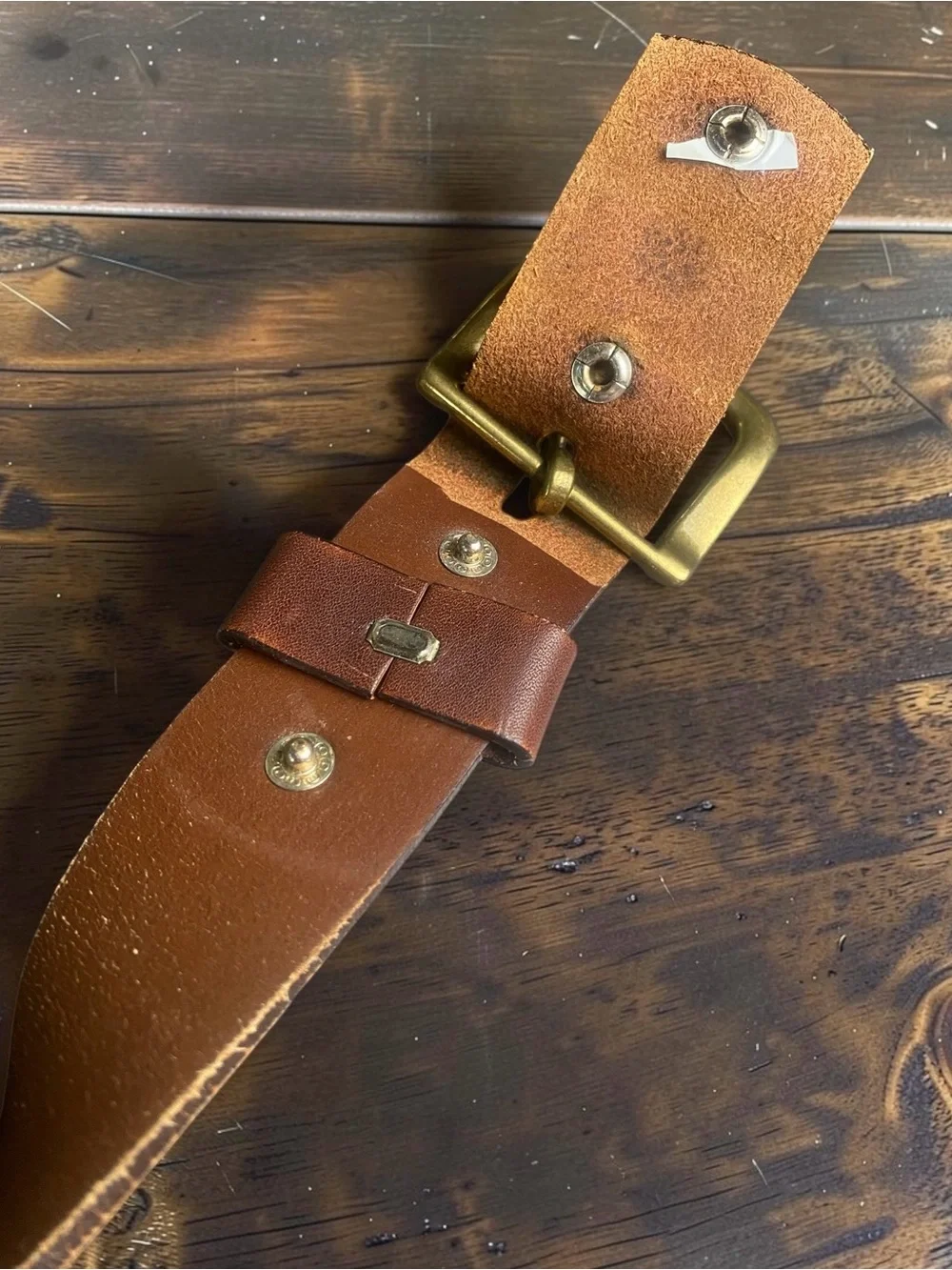 Carhartt size 42 A91 Leather cowhide  Men's Belt - Brown distressed EUC